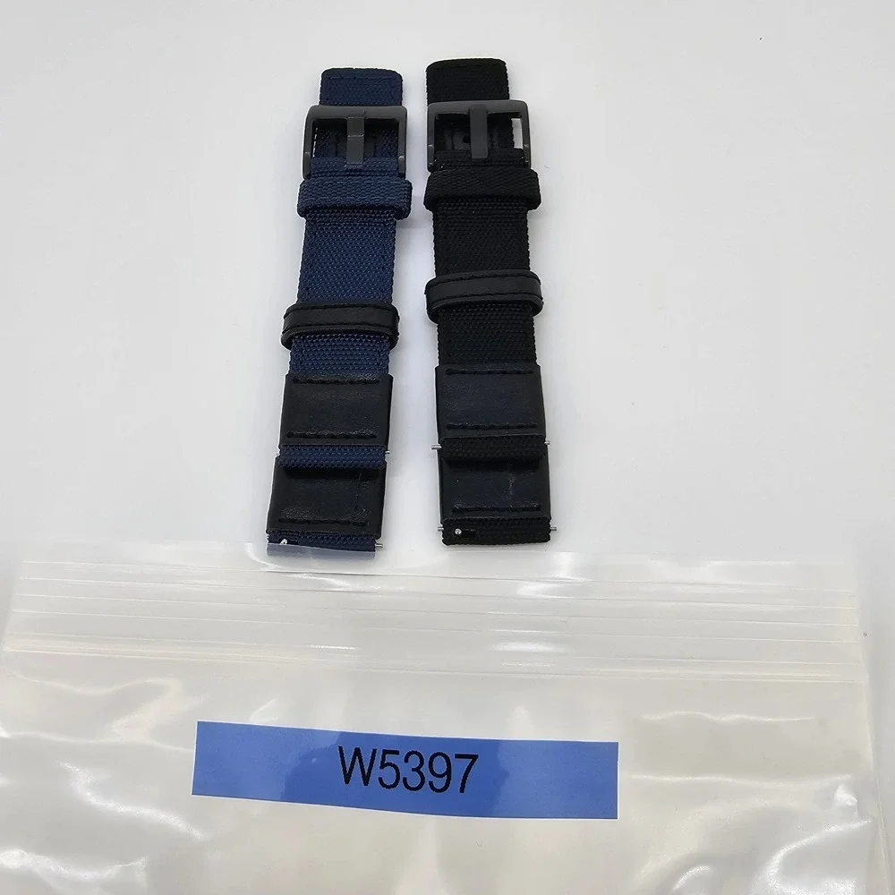 2X Men's 20MM Watch Premium Nylon Canvas Straps Blue Black 20MM Quick‎ Release